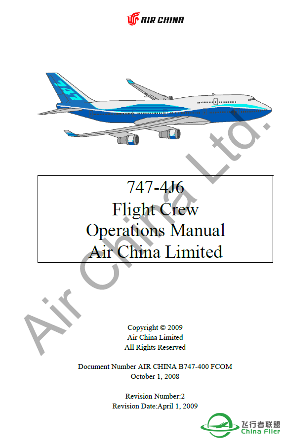 中国国际航空公司波音747机型介绍，训练手册及快速措施...-5666 