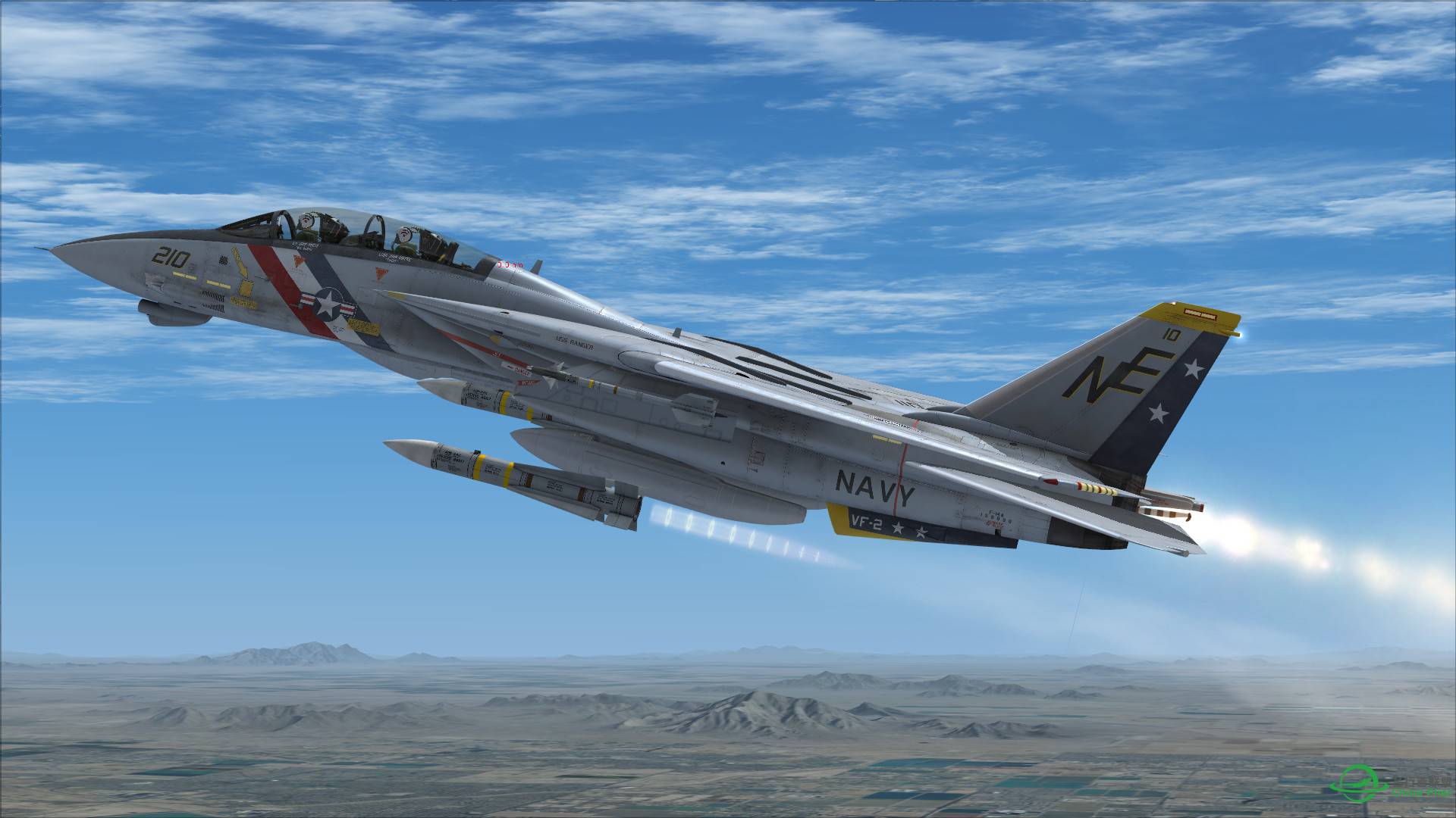 F-14雄猫发射AIM54不死鸟导弹击落靶机-4368 