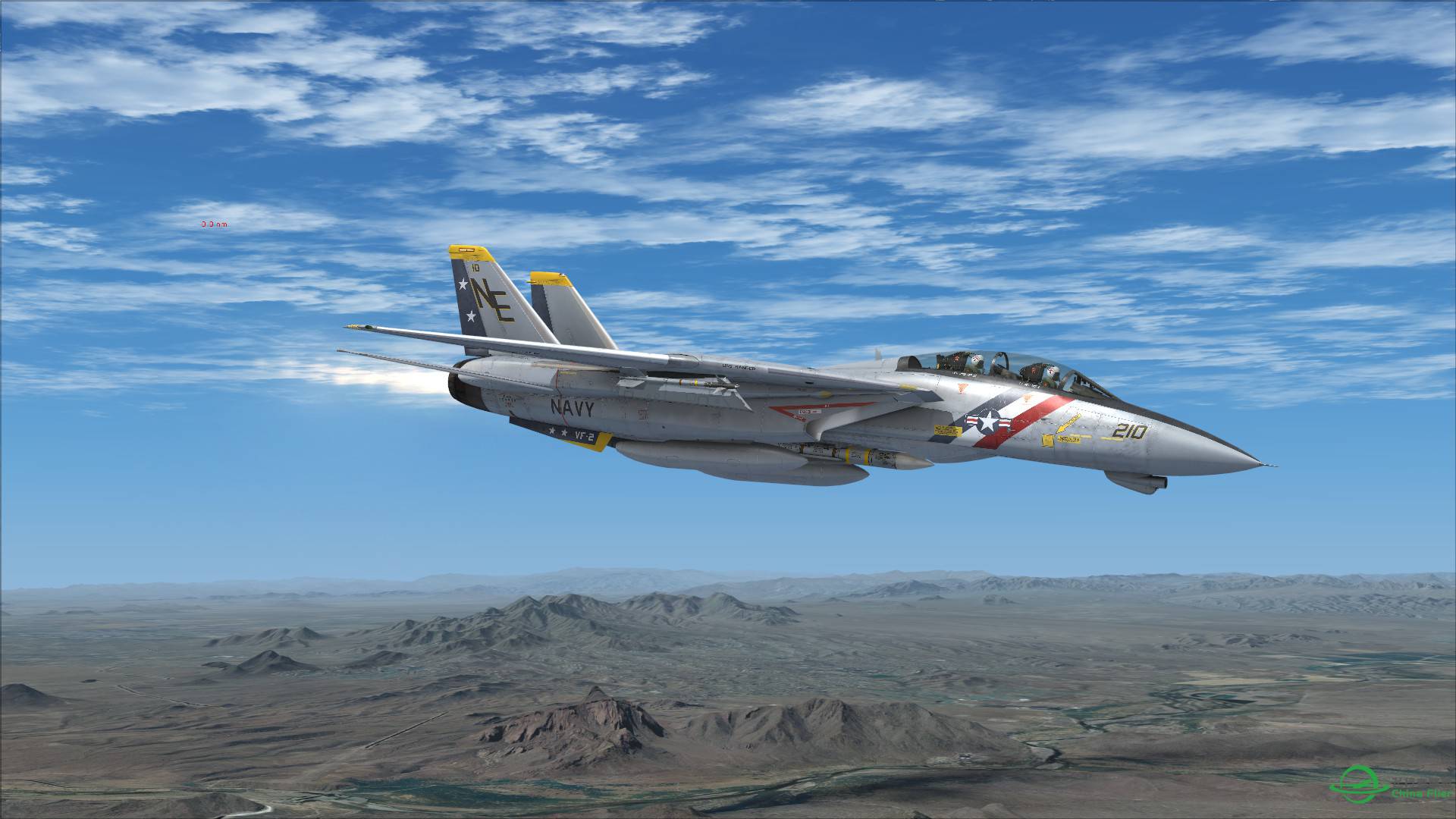 F-14雄猫发射AIM54不死鸟导弹击落靶机-6062 