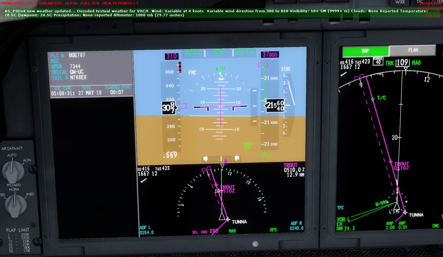 【P3DV4】QW788一次航线测试飞行-5385 