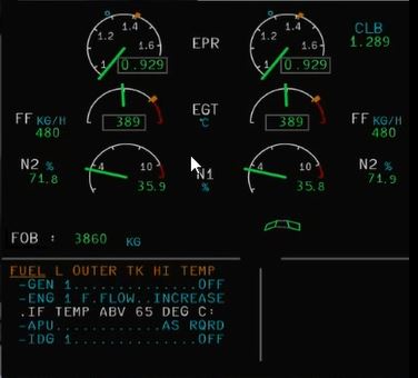 求助，FSL320飞到一半ECAM显示故障讯息-9490 