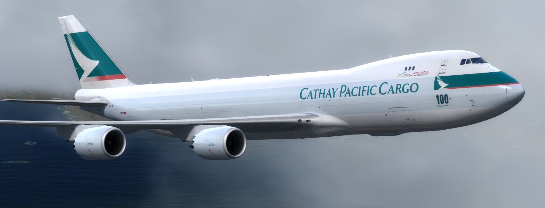 PMDG B747-8 Cathay Cargo 100th Boeing Aircraft-6734 
