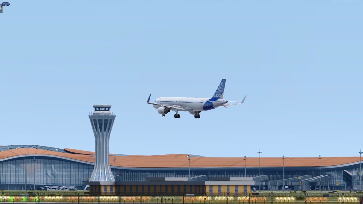 模拟拍机视频：波音747-8、空客A320 北京大兴国际机场35L跑...-4675 