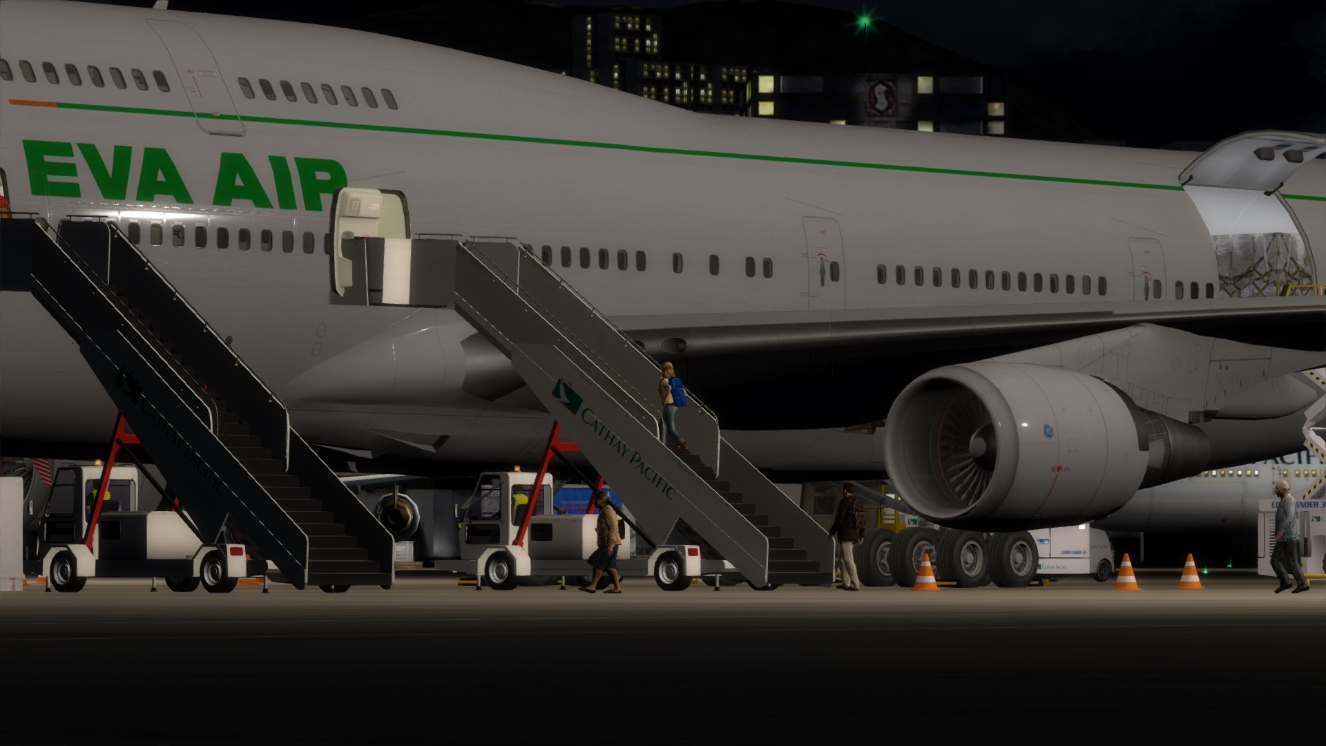 长荣航空747-45EM VHHX-VHHX夜间飞行-8827 