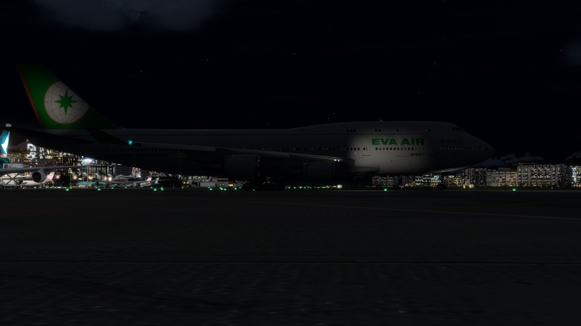 长荣航空747-45EM VHHX-VHHX夜间飞行-6995 