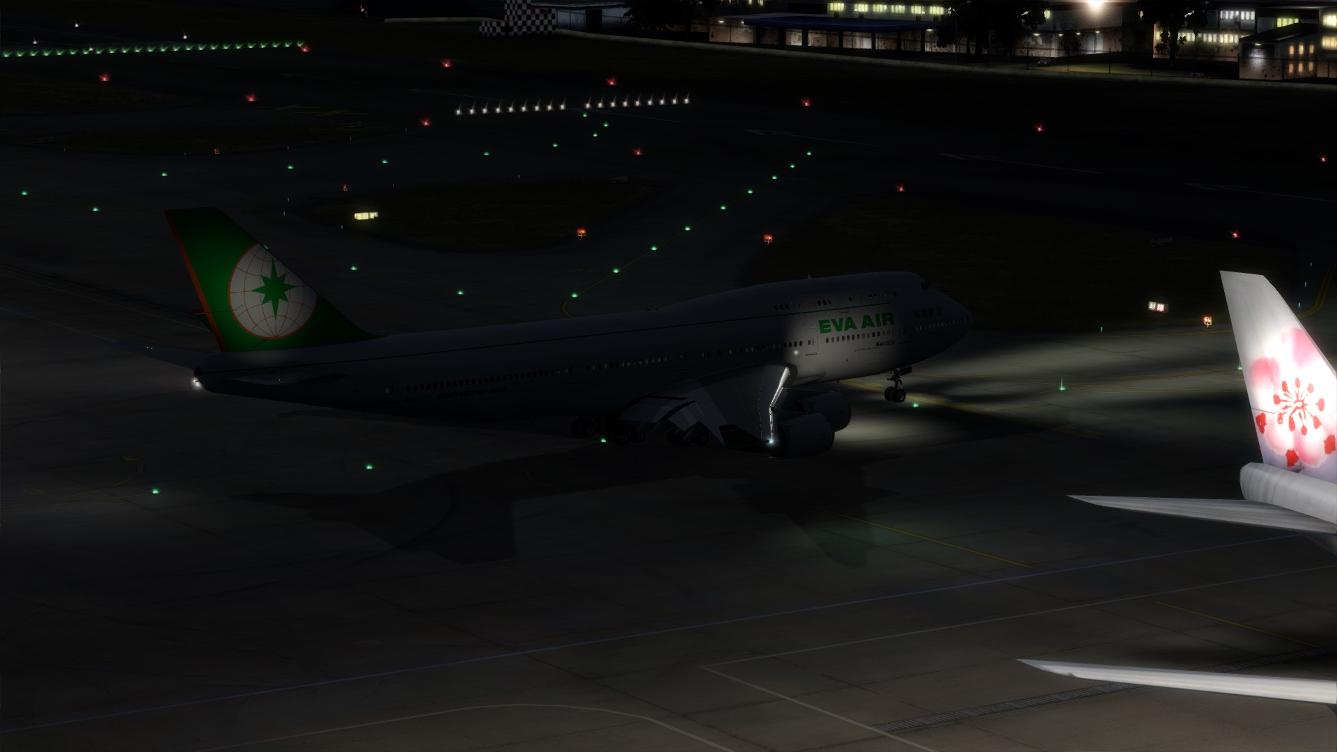 长荣航空747-45EM VHHX-VHHX夜间飞行-5570 