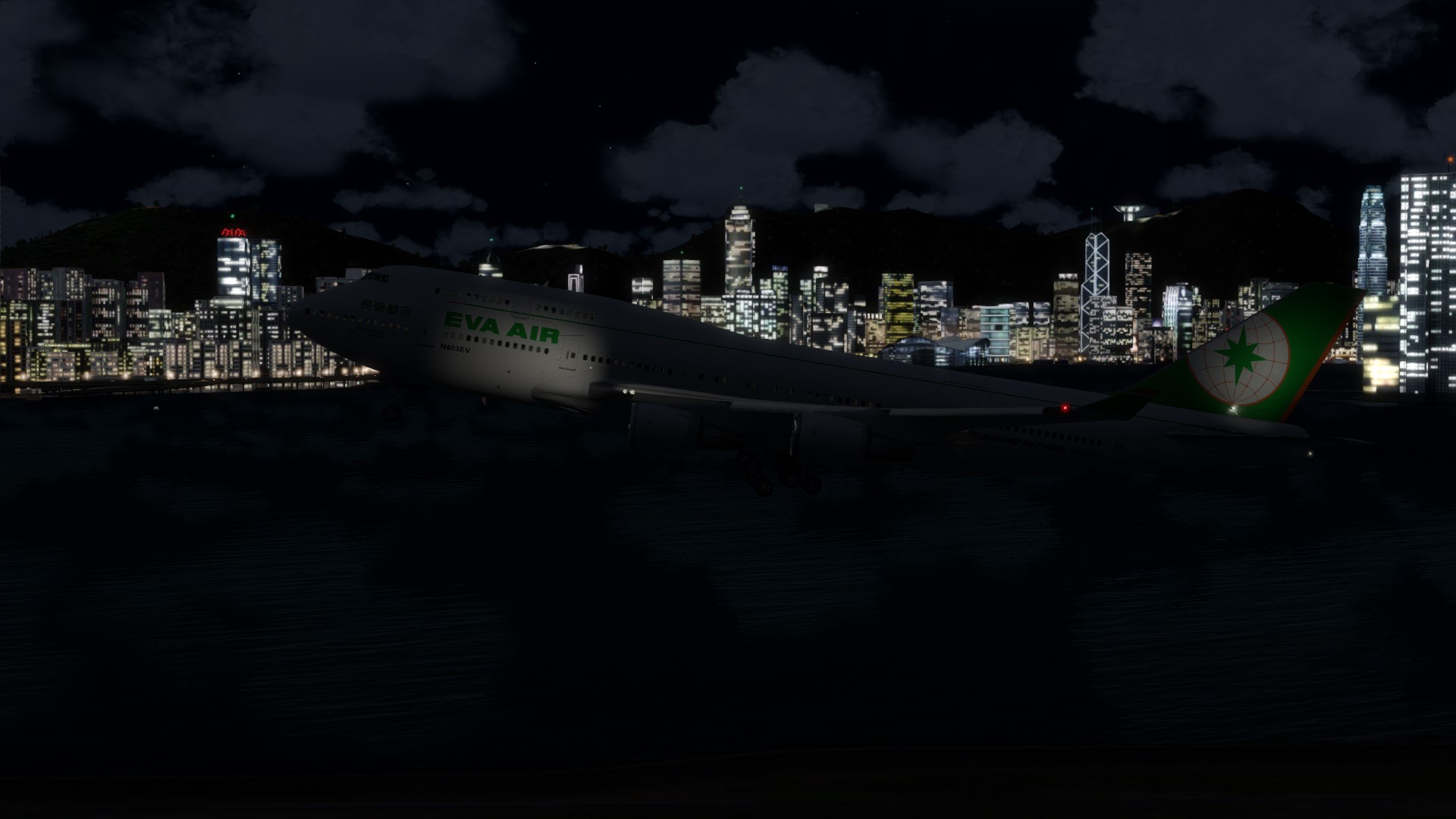 长荣航空747-45EM VHHX-VHHX夜间飞行-1269 