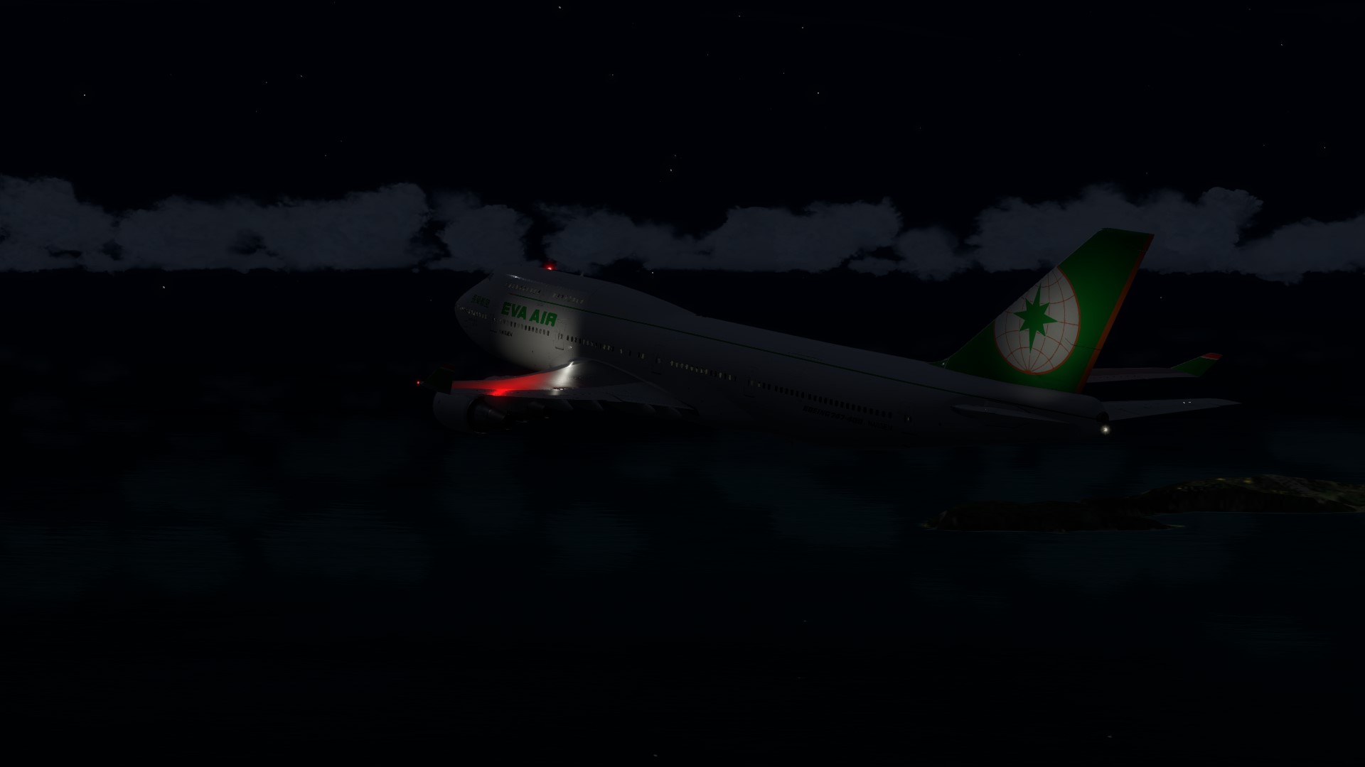 长荣航空747-45EM VHHX-VHHX夜间飞行-1524 