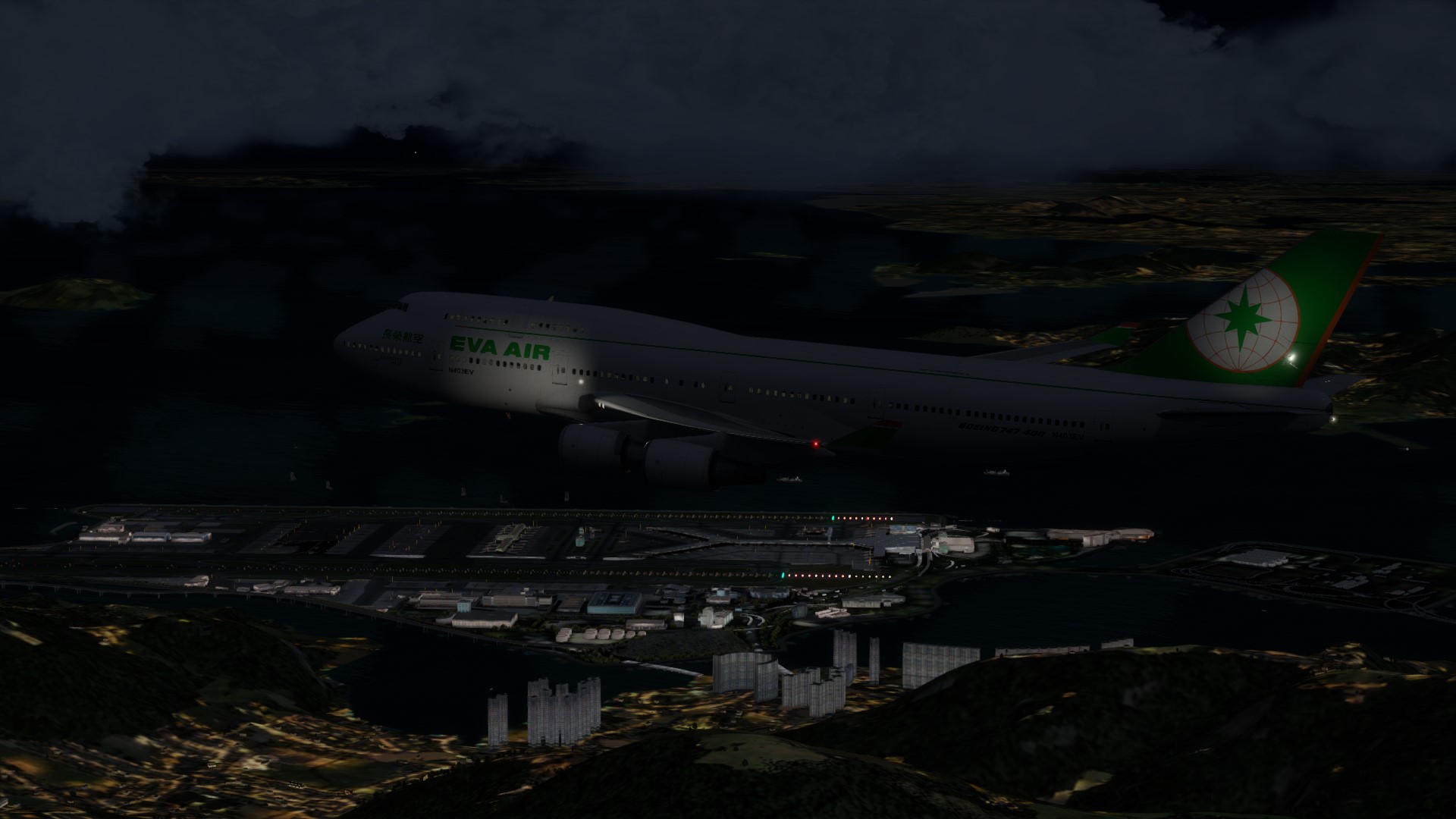 长荣航空747-45EM VHHX-VHHX夜间飞行-4087 