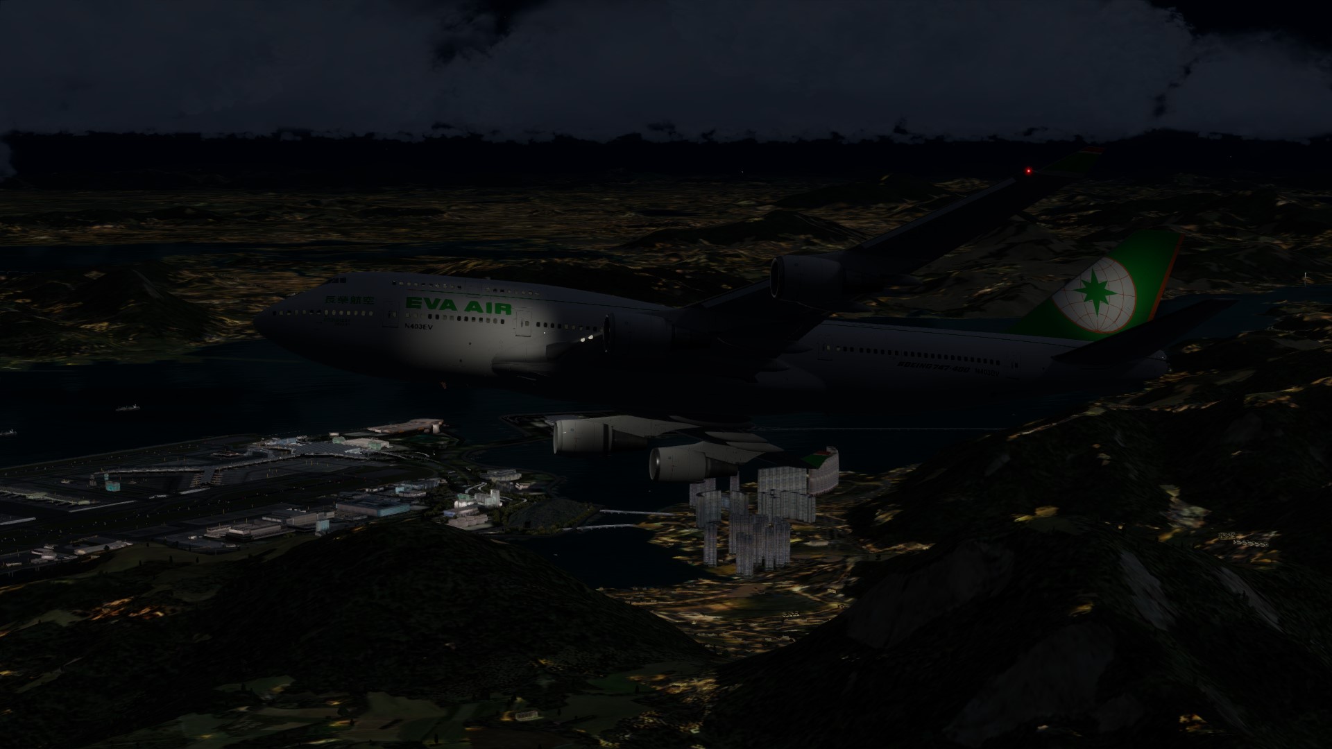 长荣航空747-45EM VHHX-VHHX夜间飞行-546 