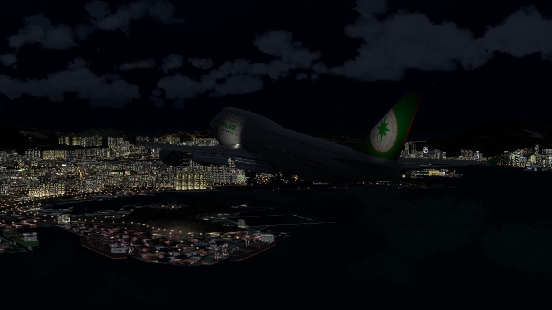 长荣航空747-45EM VHHX-VHHX夜间飞行-848 