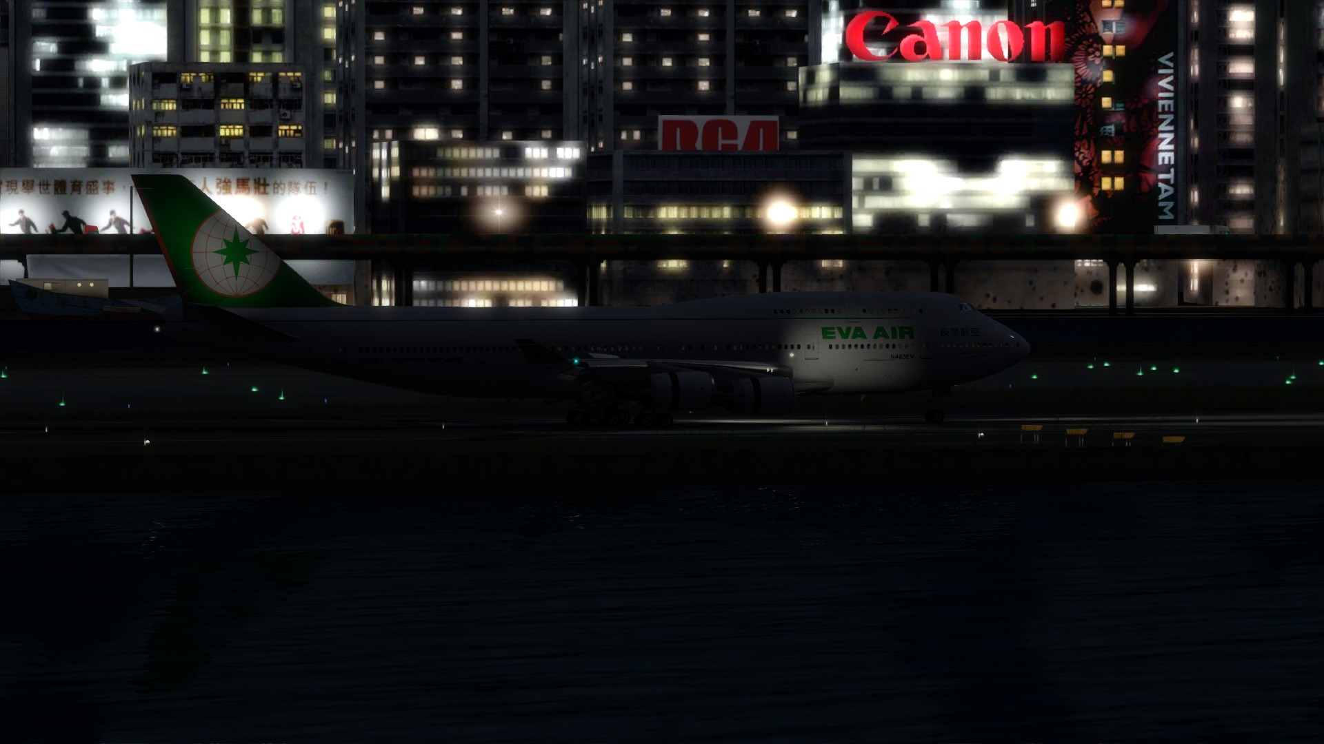 长荣航空747-45EM VHHX-VHHX夜间飞行-4239 