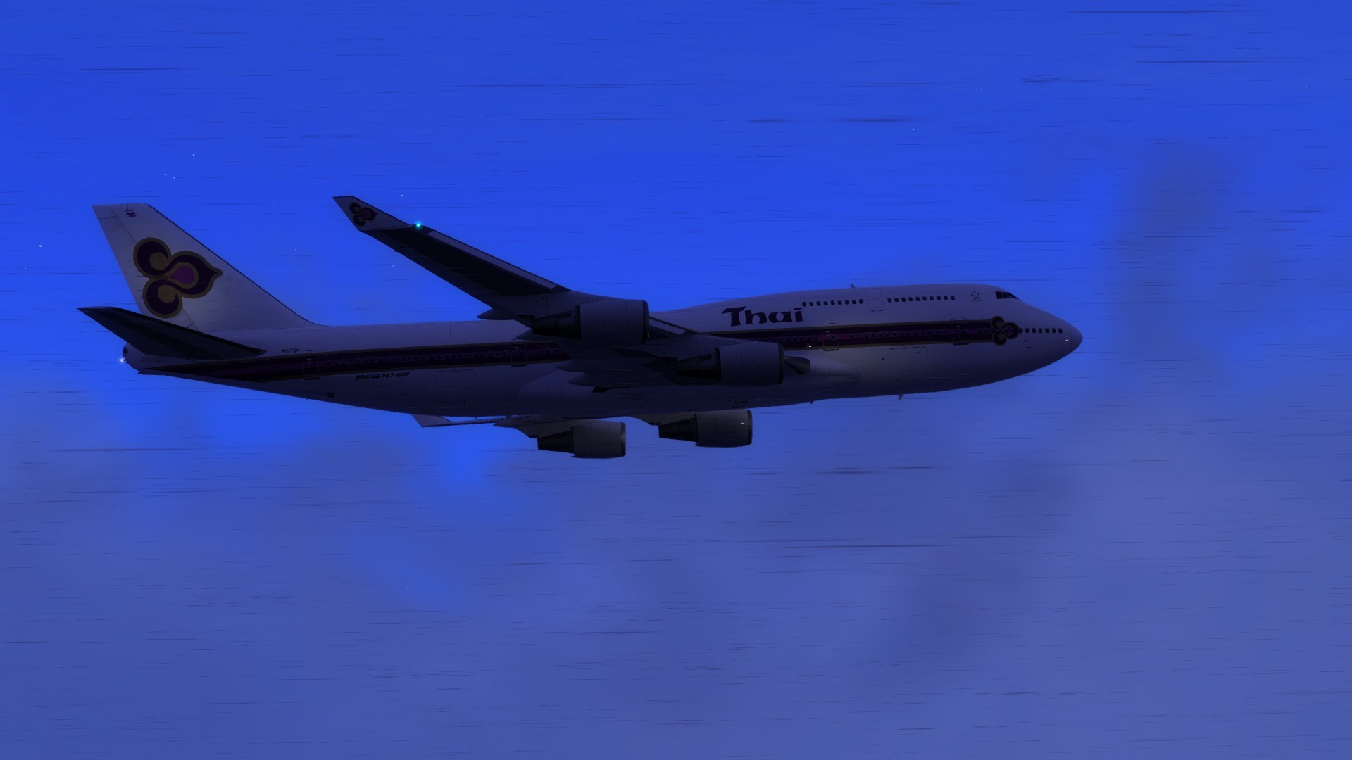 泰航747-4D7降落启德机场-2840 