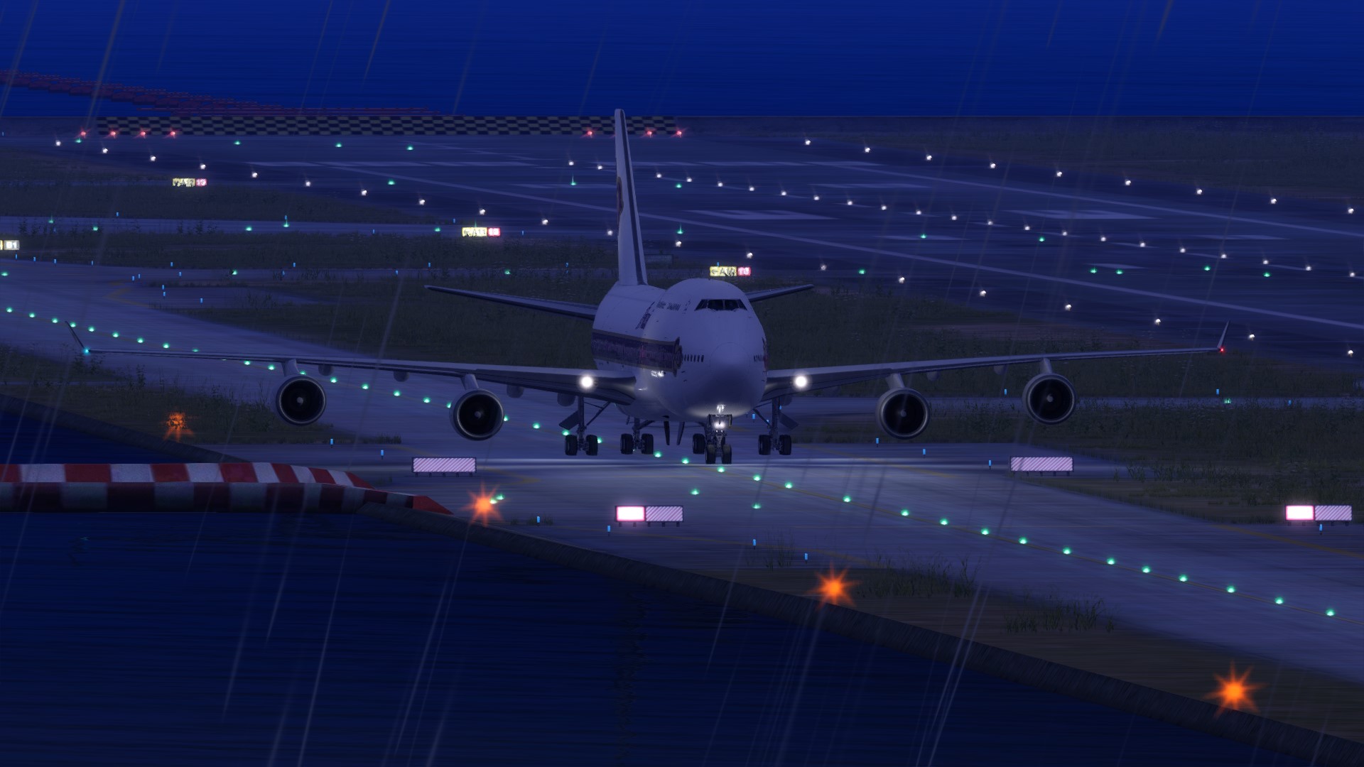 泰航747-4D7降落启德机场-7986 
