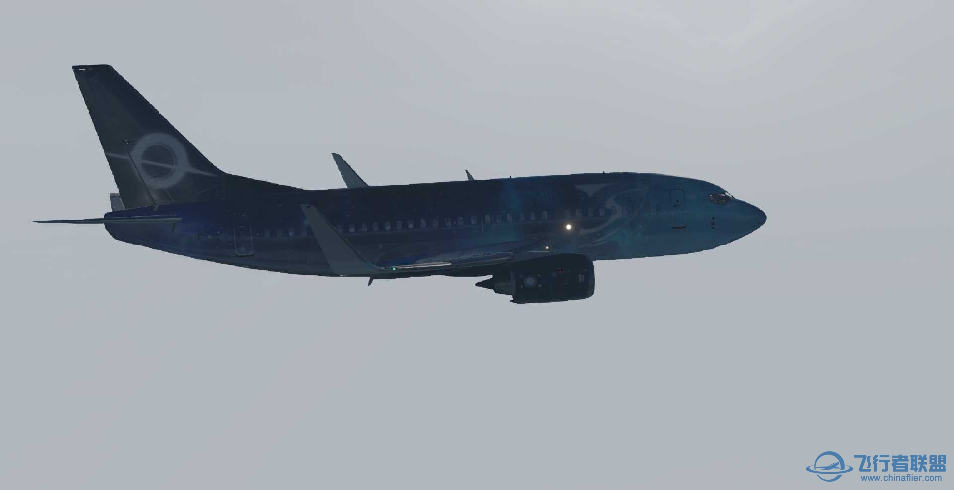 波音737-500 星空彩绘机 ZSPD-ZBAD航线美图-5493 