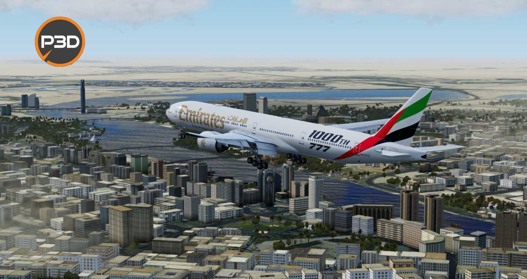 Prepar3D v5 阿联酋航空波音777降落迪拜国际机场-1008 