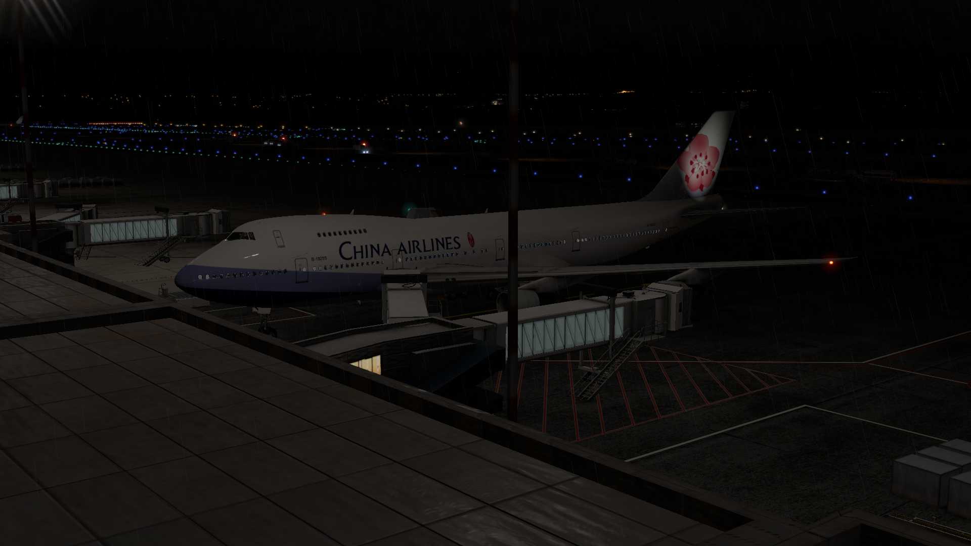 华航747-209B，香港-台北-5486 