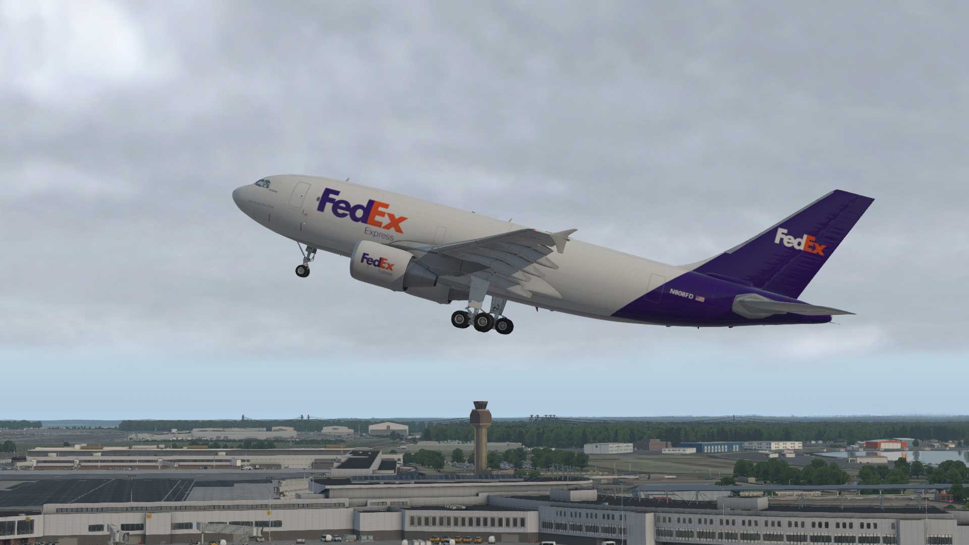 FedEx A310F，安克雷奇离场-6858 