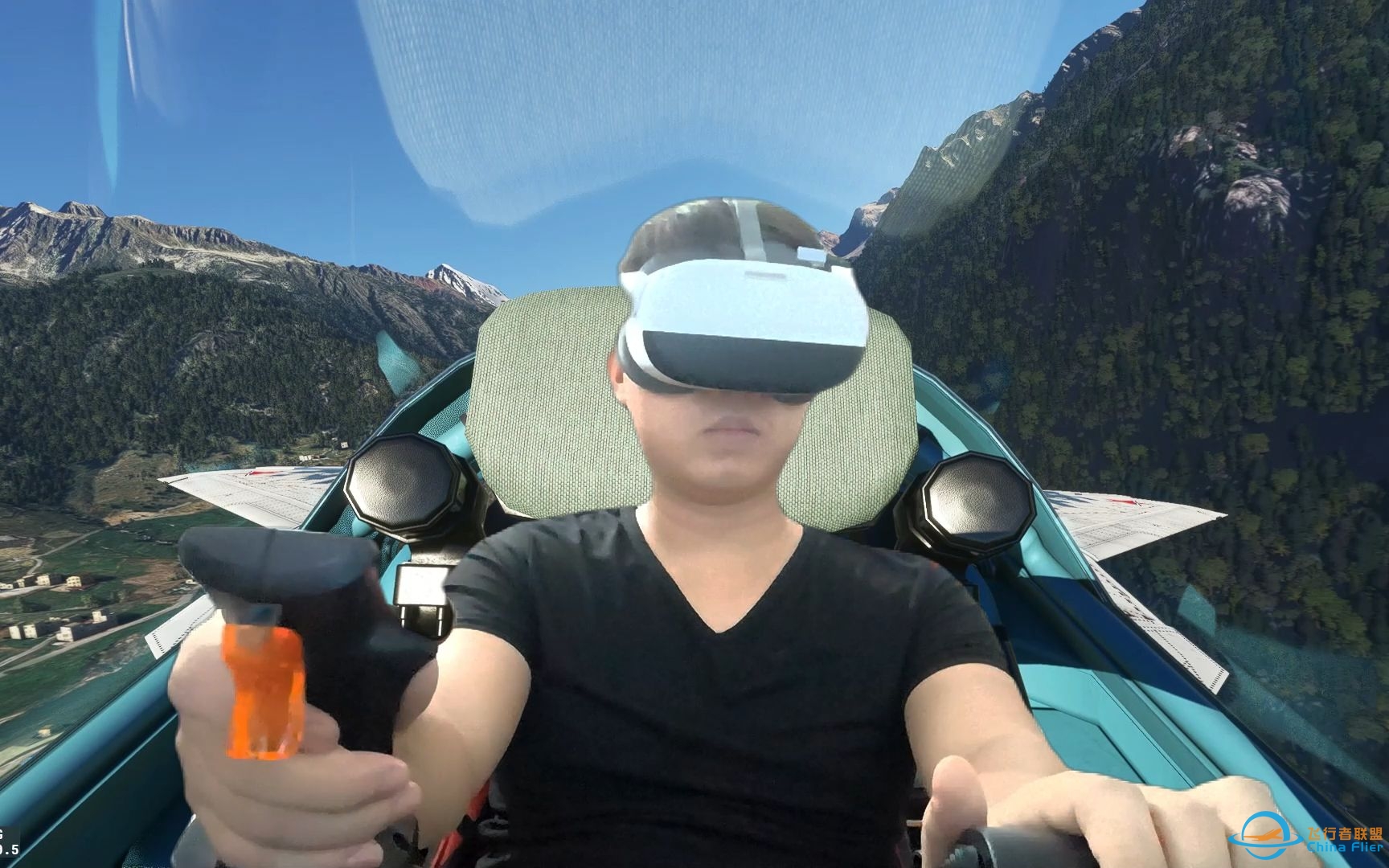 《微软飞行模拟2020》VR模式，飞越阿尔卑斯山脉，风景太美了！-6776 