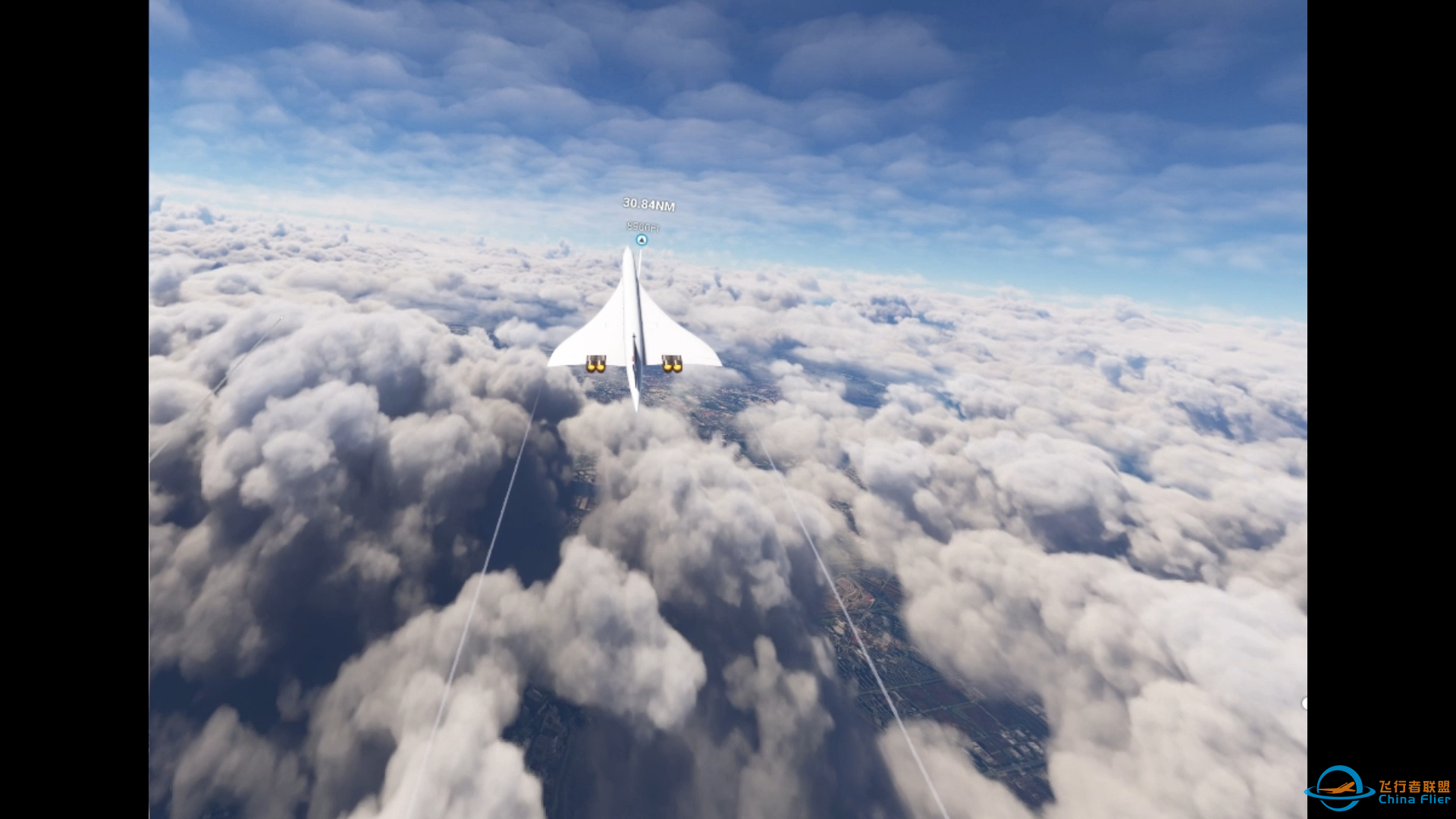 VR 视角 - 协和式客机 浦东机场起飞 咸阳机场降落 《微软飞行模拟器》-1504 